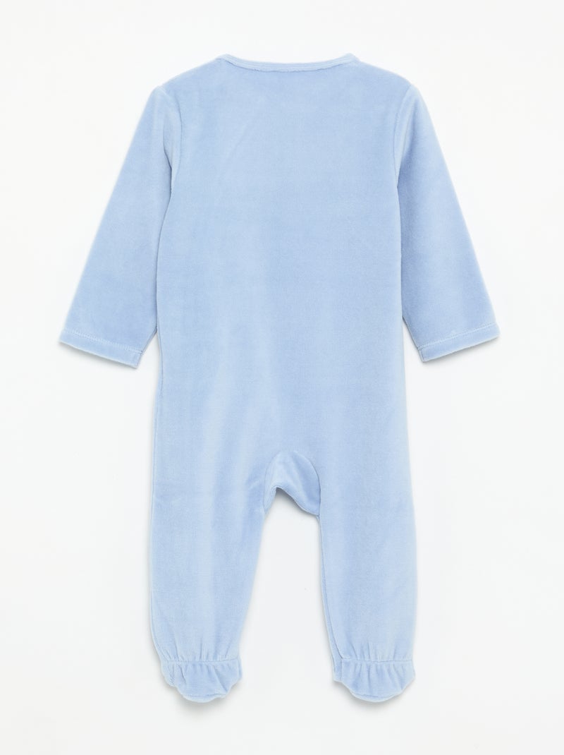 Pyjama dors bien 'Disney' à manches longues en velours Bleu - Kiabi