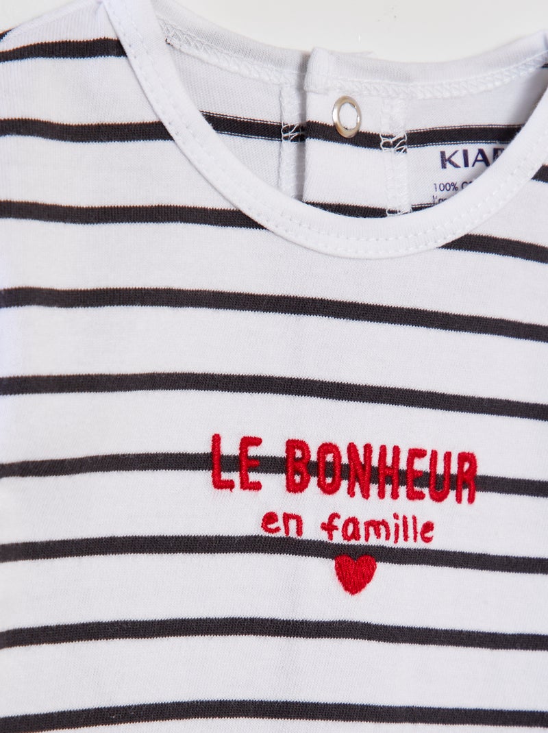 Pyjama dors-bien en coton BLANC - Kiabi