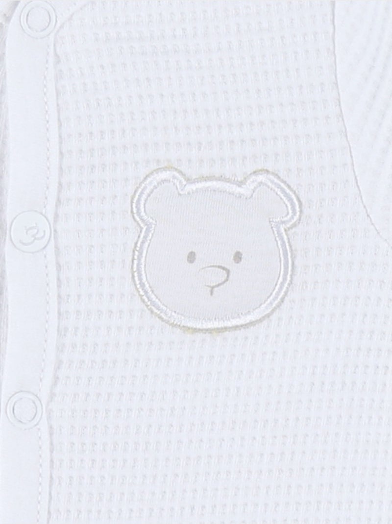 Pyjama dors-bien en coton brodé Noukie's Blanc - Kiabi