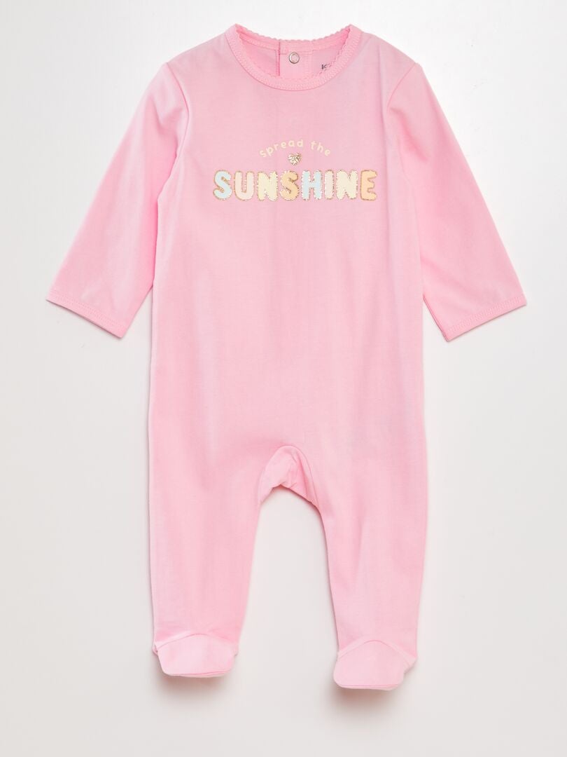 Pyjama dors-bien en coton ROSE - Kiabi