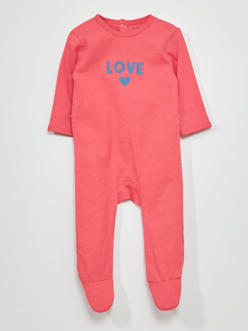 Pyjama dors-bien en jersey Rose - Kiabi