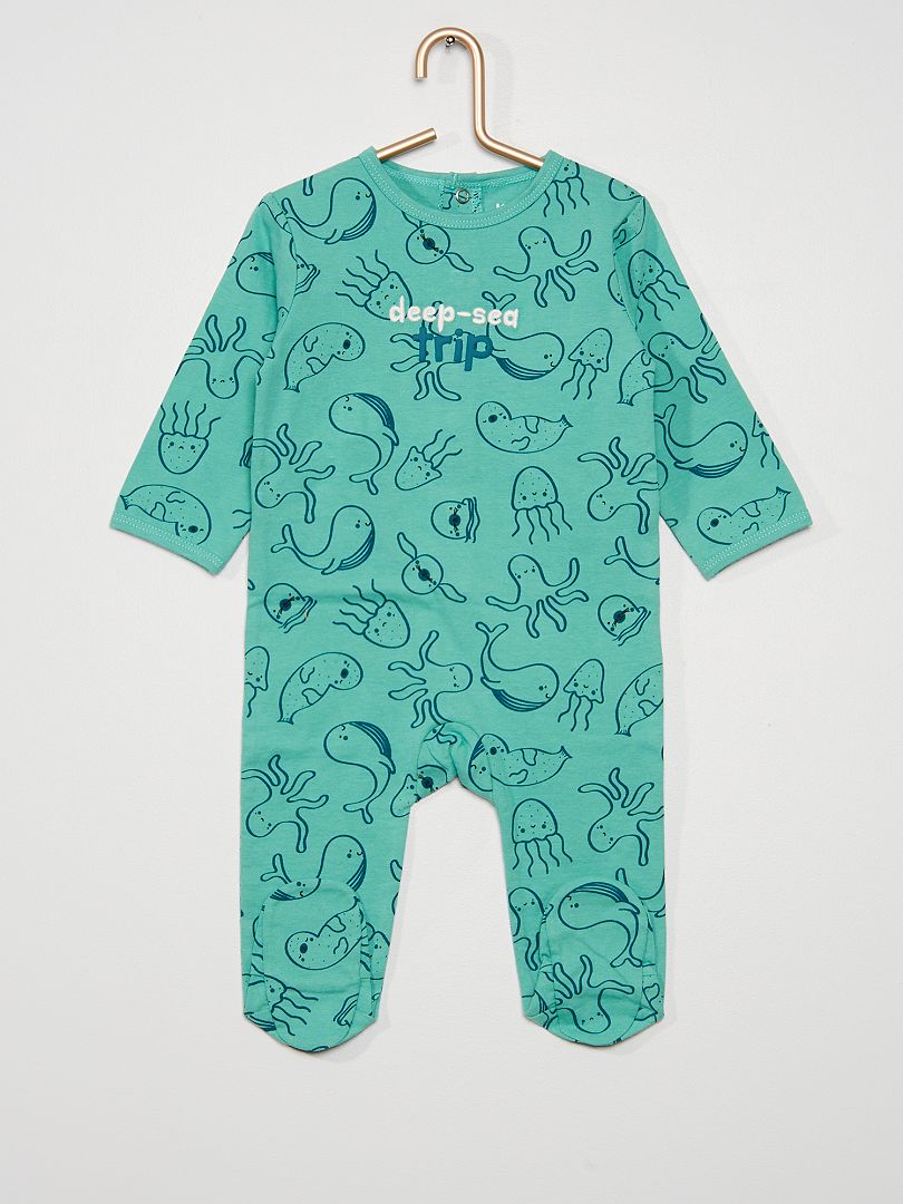Pyjama dors-bien en jersey vert - Kiabi