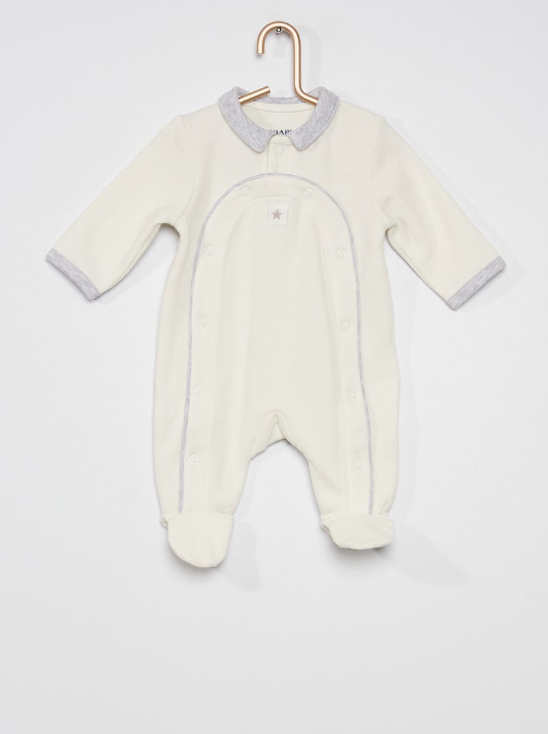 Pyjama dors-bien en molleton Blanc - Kiabi