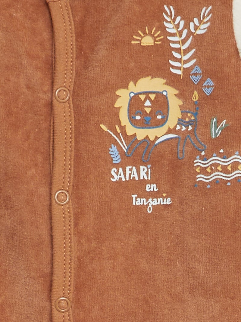 Pyjama dors-bien en polaire avec pieds Beige - Kiabi