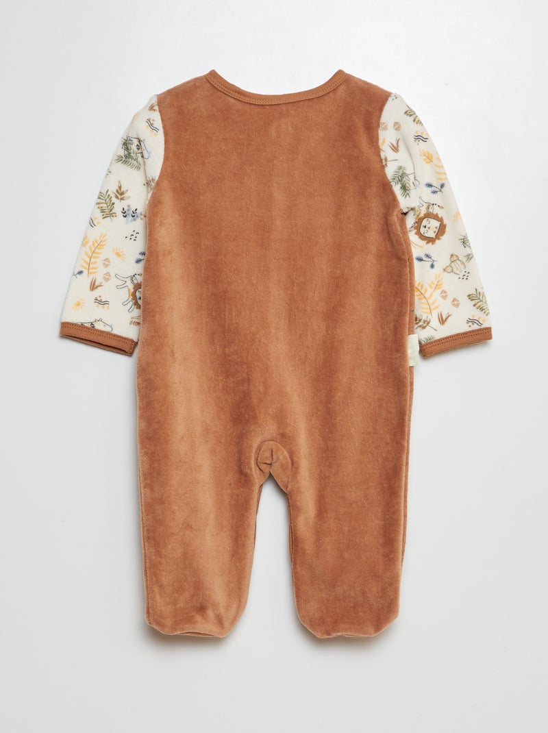 Pyjama dors-bien en polaire avec pieds Beige - Kiabi