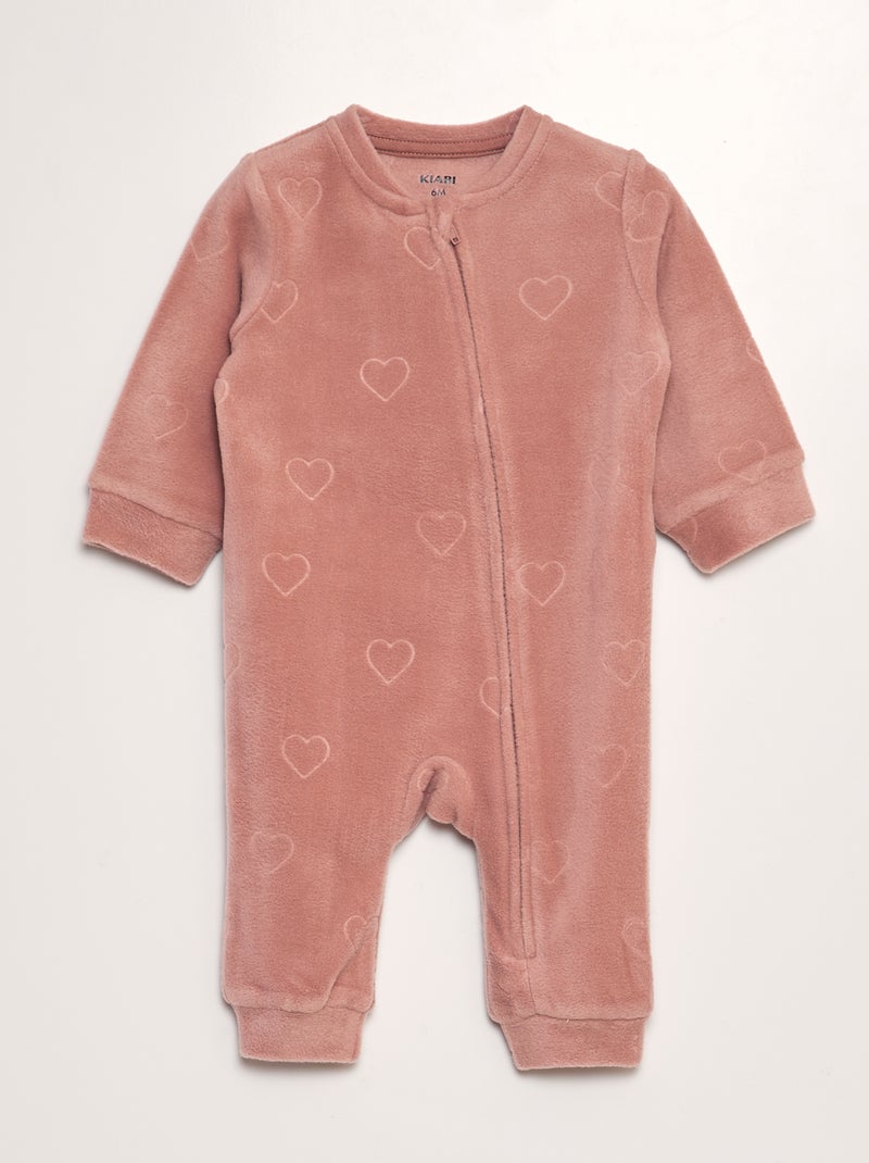 Pyjama Dors-bien en polaire Rose - Kiabi