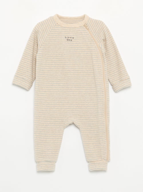 Pyjama dors bien en velours à manches longues et sans pieds - Kiabi
