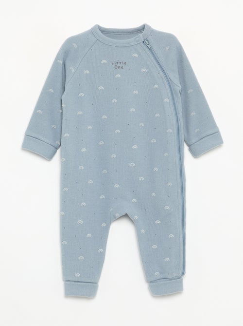 Pyjama dors bien en velours à manches longues et sans pieds - Kiabi