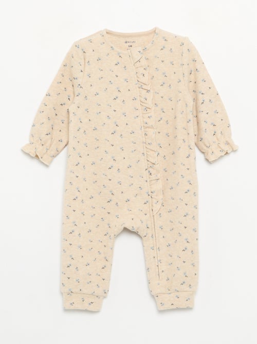 Pyjama dors bien en velours à manches longues sans pieds - Kiabi