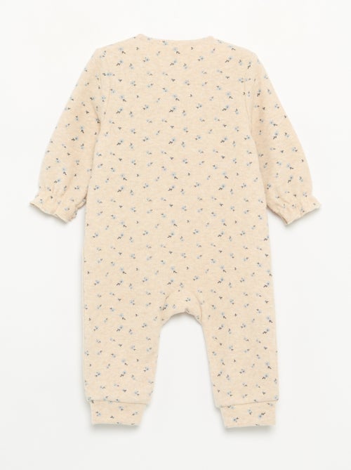 Pyjama dors bien en velours à manches longues sans pieds - Kiabi