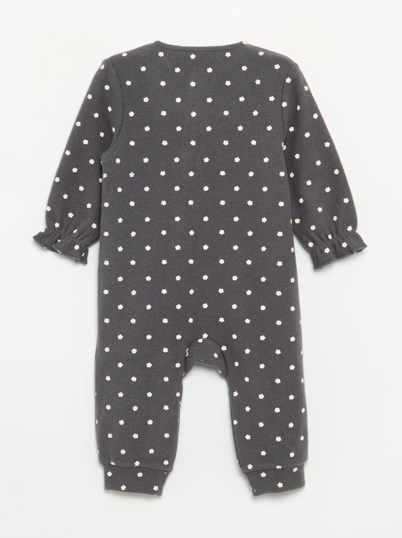 Pyjama dors bien en velours à manches longues sans pieds Gris - Kiabi