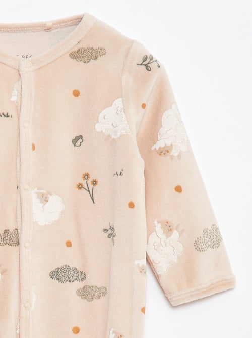 Pyjama dors bien en velours avec motif all over - Kiabi