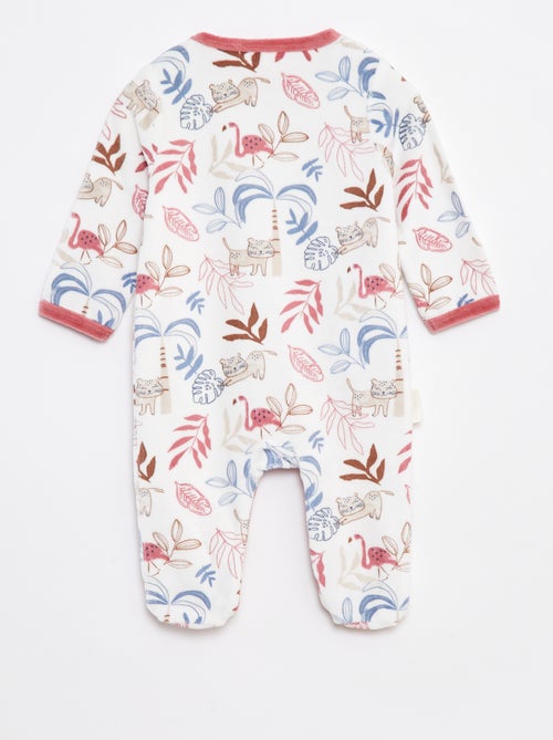 Pyjama dors bien en velours avec pieds - Kiabi