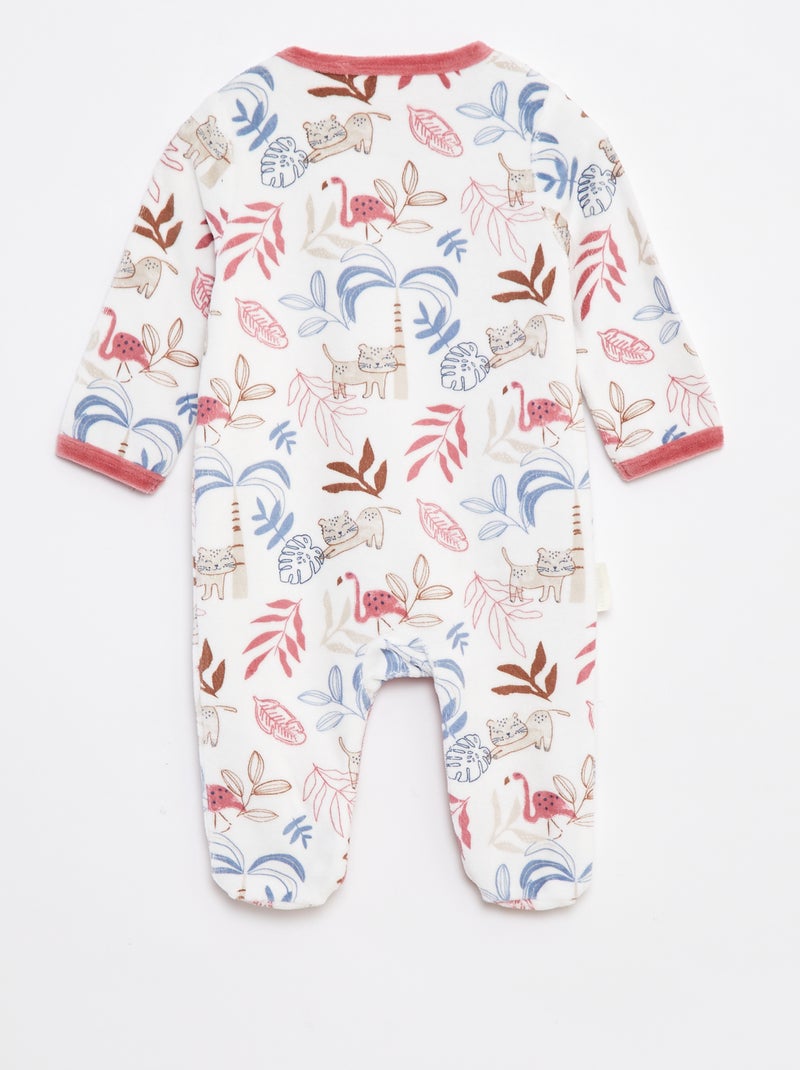 Pyjama dors bien en velours avec pieds Beige - Kiabi