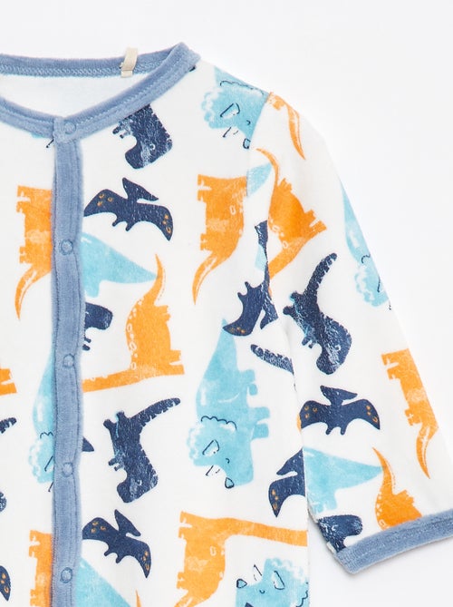 Pyjama dors bien en velours avec pieds et motif - Kiabi