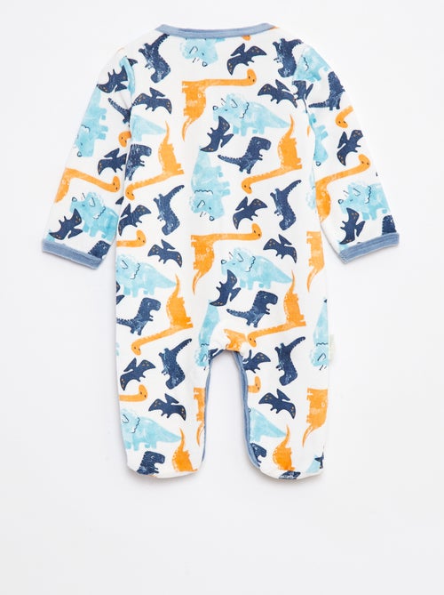 Pyjama dors bien en velours avec pieds et motif - Kiabi