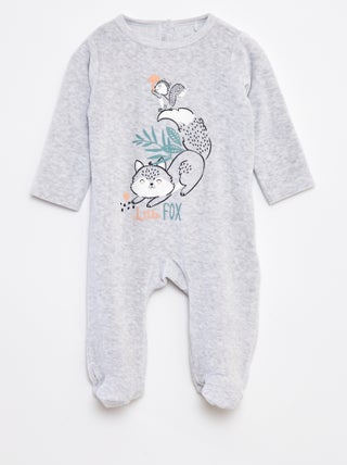 Pyjama dors bien en velours avec pieds