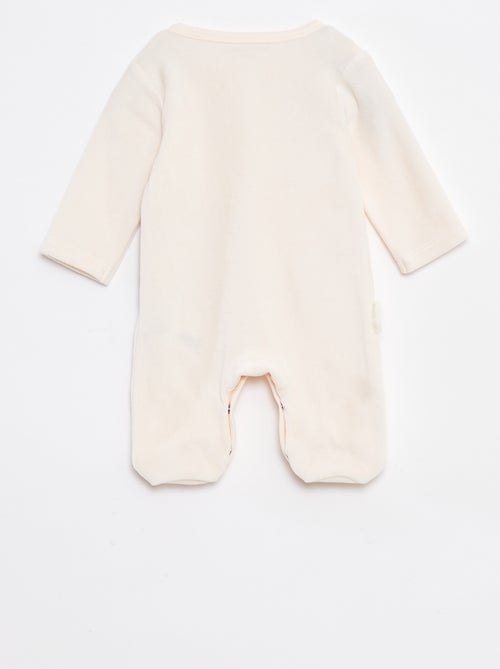 Pyjama dors bien en velours avec pieds imprimé 'chat' - Kiabi