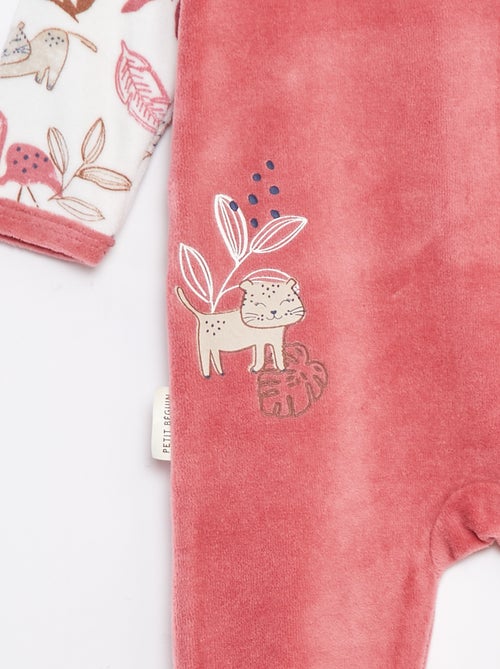 Pyjama dors bien en velours avec pieds - Kiabi