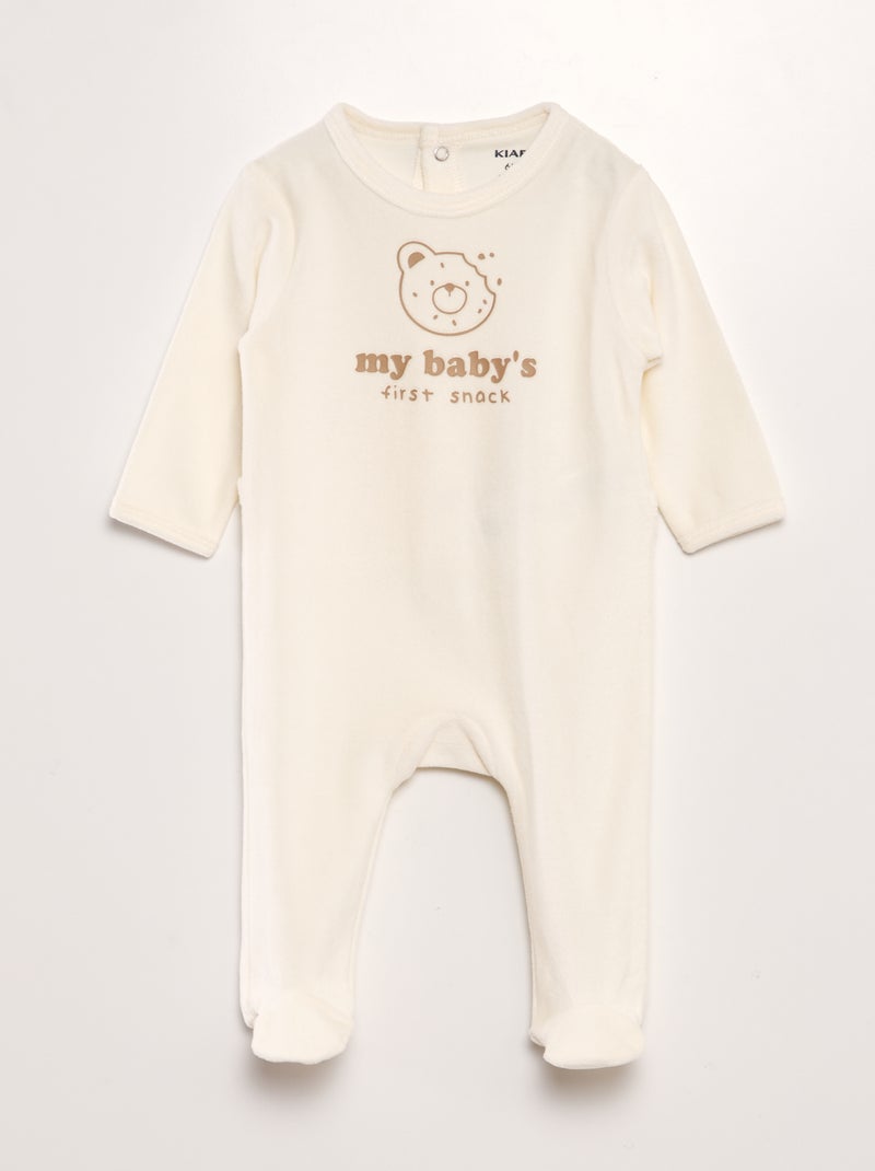 Pyjama dors-bien en velours Beige - Kiabi