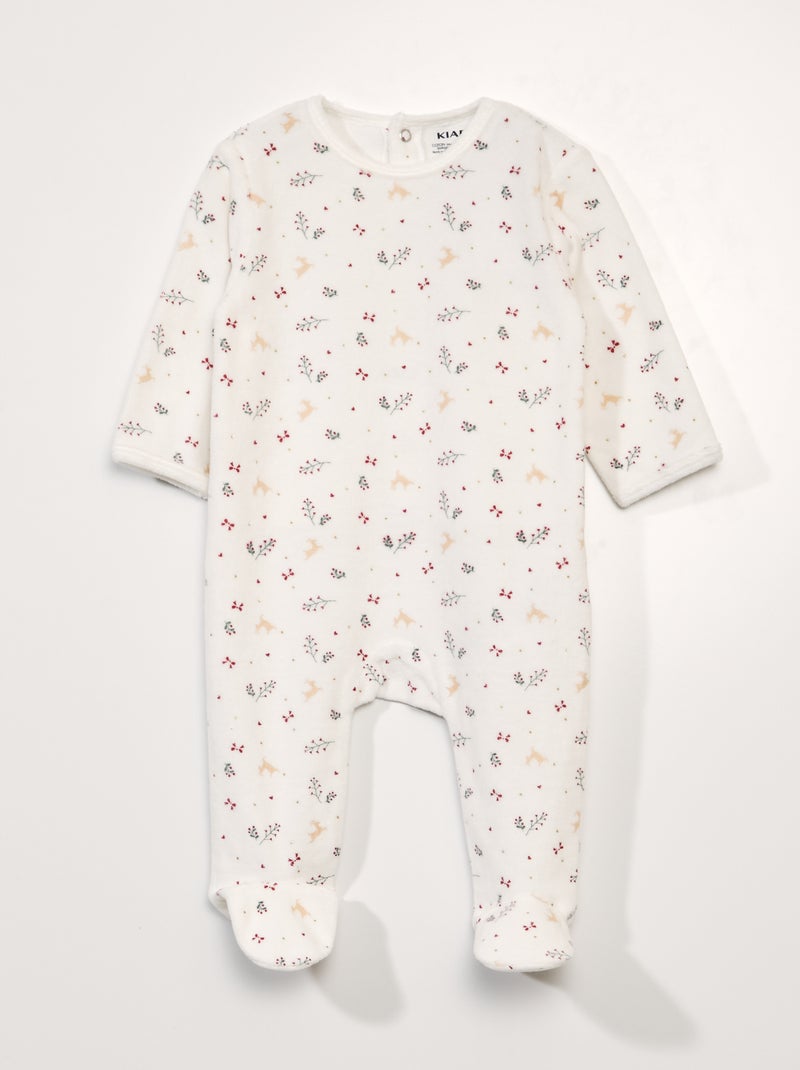 Pyjama dors-bien en velours Blanc - Kiabi