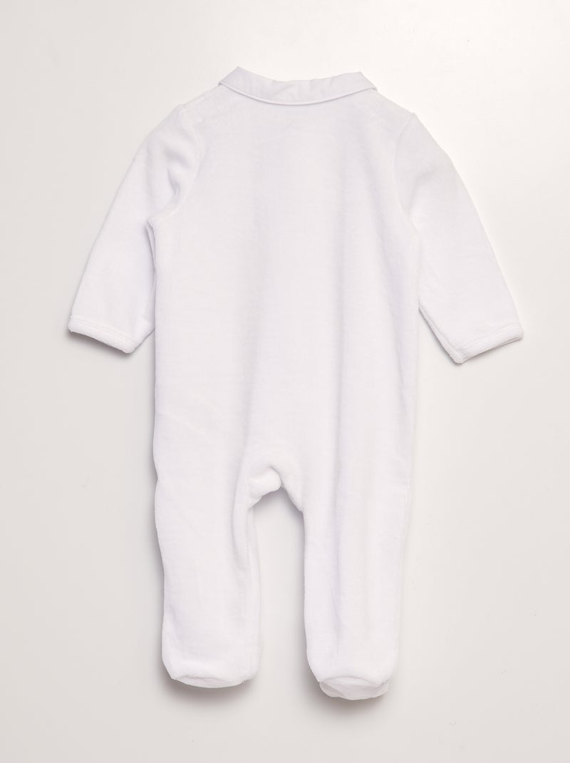 Pyjama dors bien en velours Blanc - Kiabi