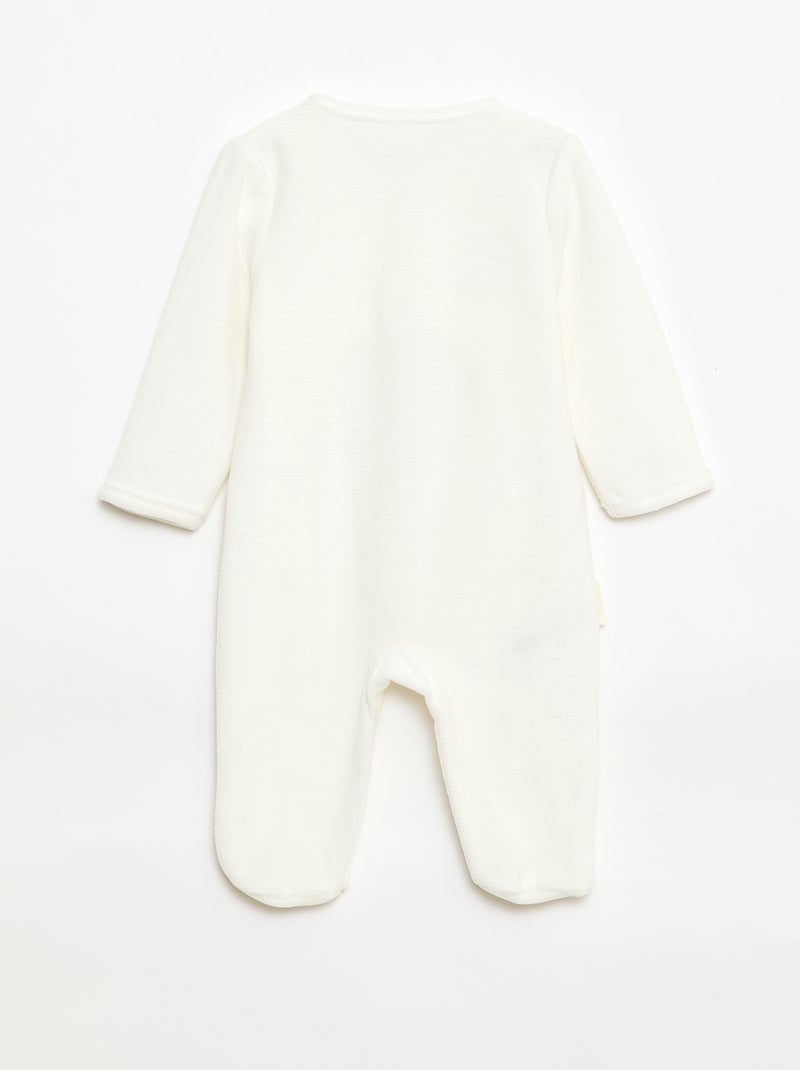 Pyjama dors bien en velours Blanc - Kiabi