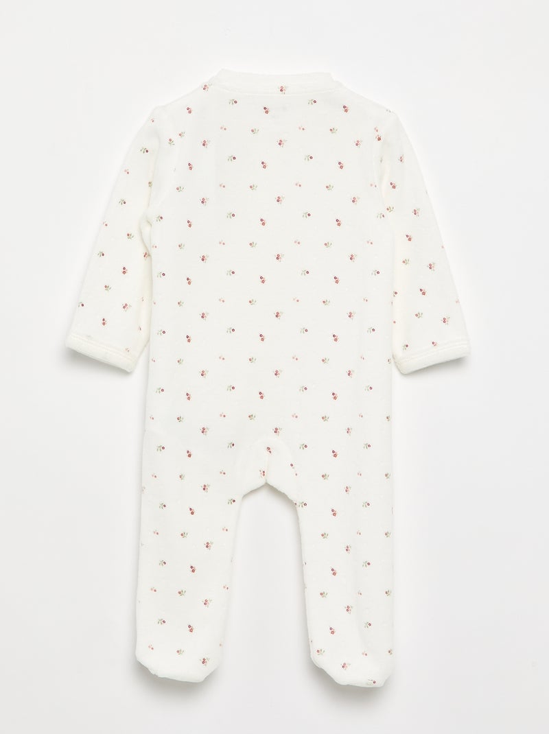 Pyjama dors bien en velours Blanc - Kiabi