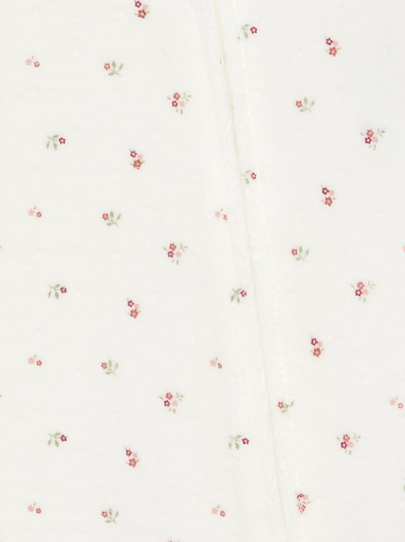 Pyjama dors bien en velours Blanc - Kiabi