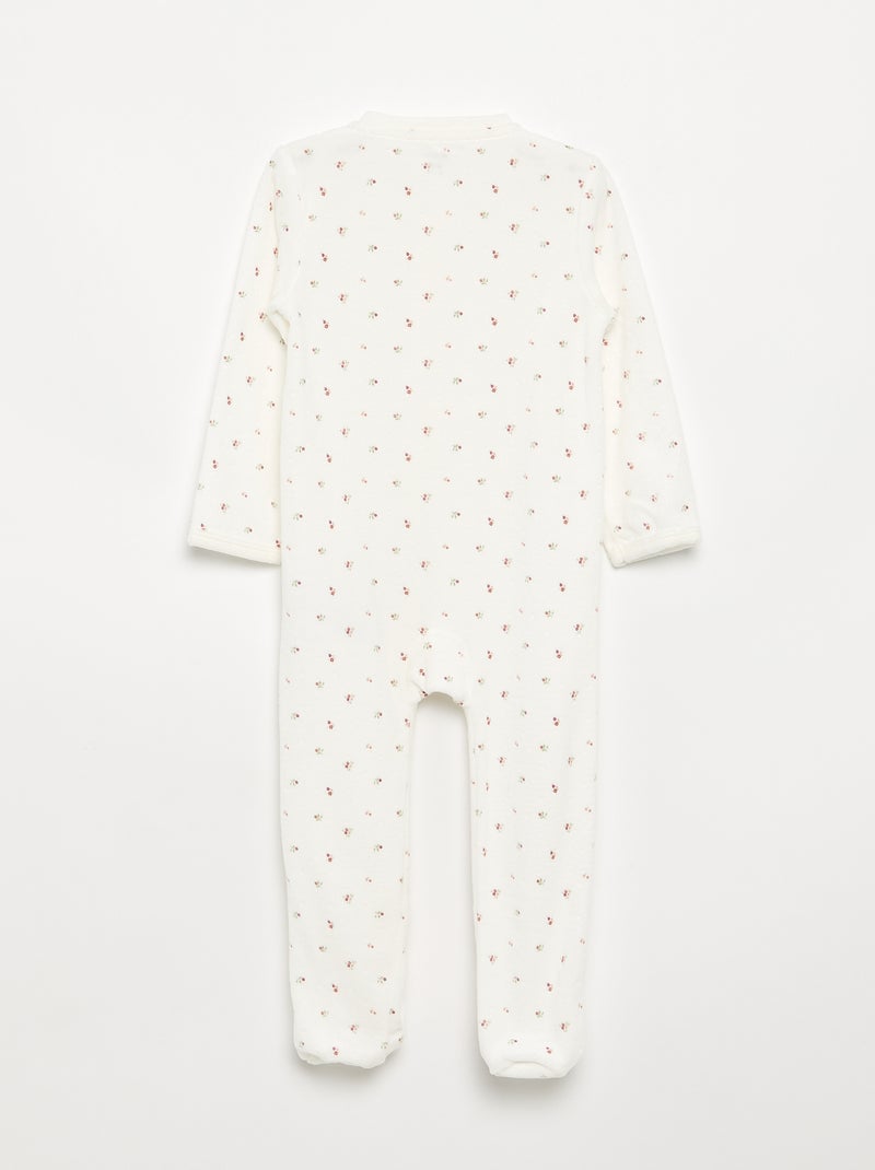Pyjama dors bien en velours Blanc - Kiabi