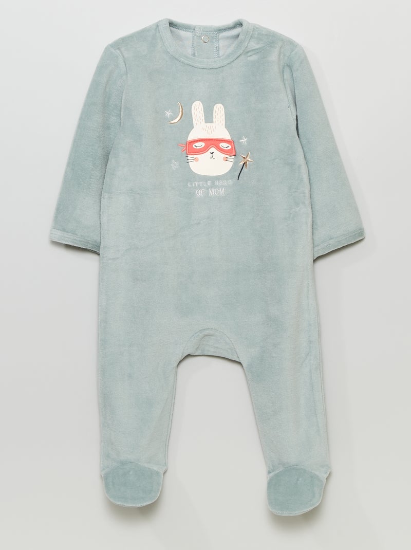 Pyjama dors-bien en velours Bleu - Kiabi