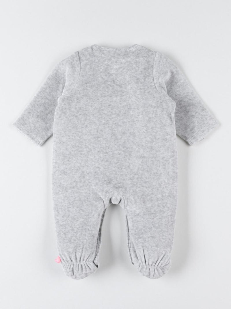 Pyjama dors-bien en velours chiné Noukie's Gris - Kiabi