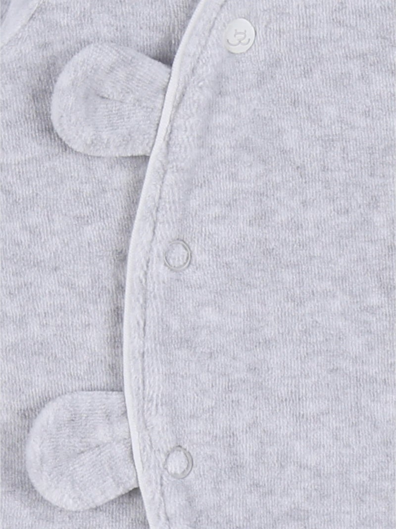Pyjama dors-bien en velours chiné Noukie's Gris - Kiabi