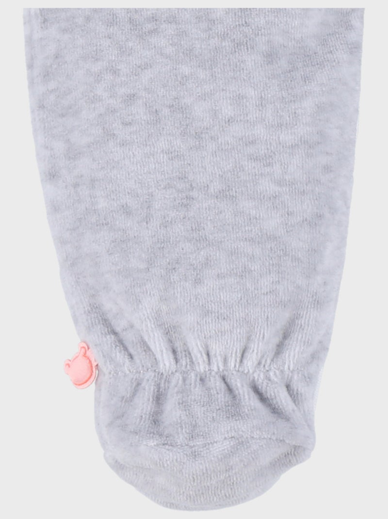 Pyjama dors-bien en velours chiné Noukie's Gris - Kiabi