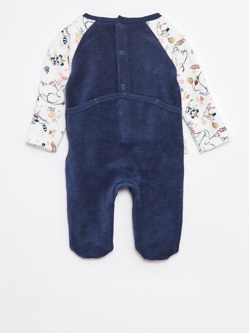 Pyjama dors bien en velours côtelé avec pieds - Kiabi