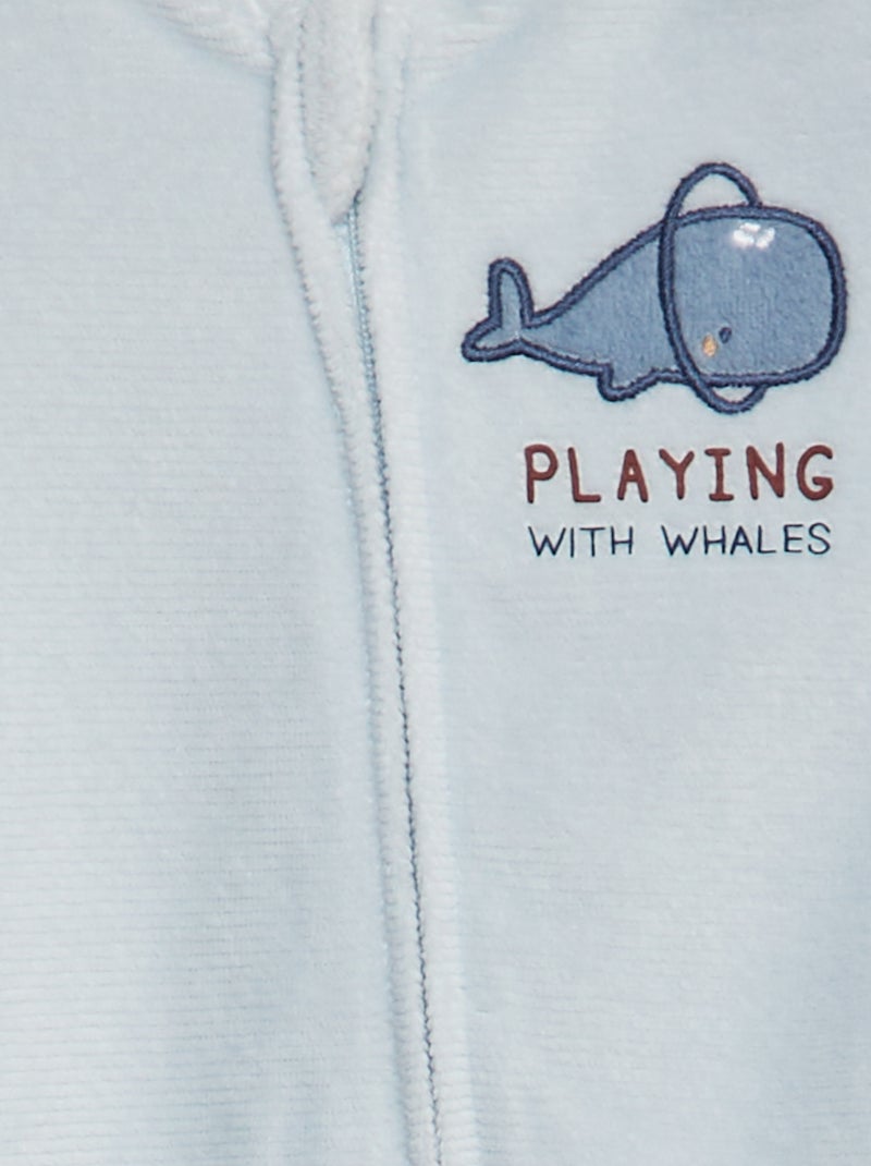 Pyjama dors-bien en velours côtelé Bleu - Kiabi