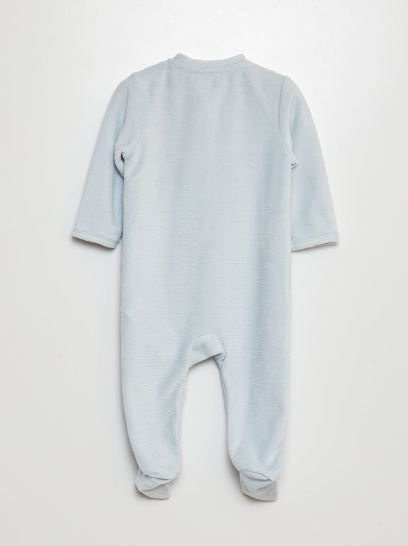 Pyjama dors-bien en velours côtelé Bleu - Kiabi