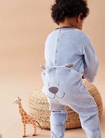 Pyjama dors-bien en velours dino, - Kiabi