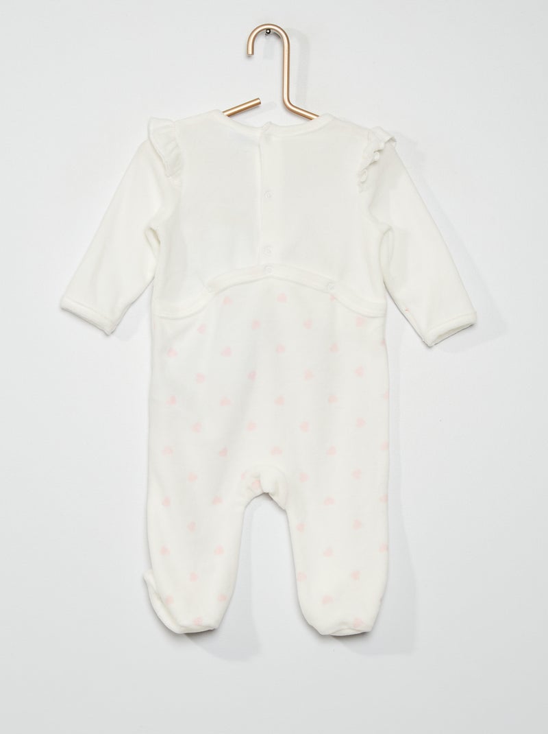 Pyjama dors-bien en velours 'La Belle et le Clochard' blanc