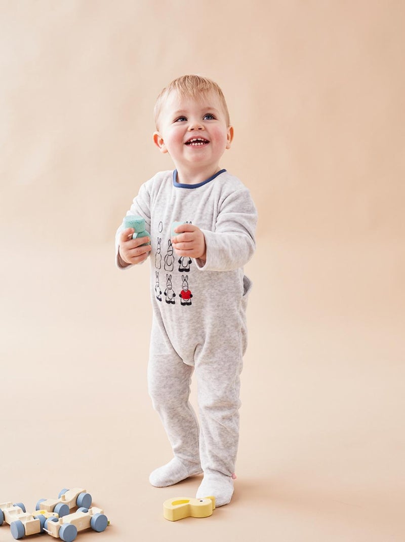 Pyjama dors-bien en velours, Noukie's Gris - Kiabi