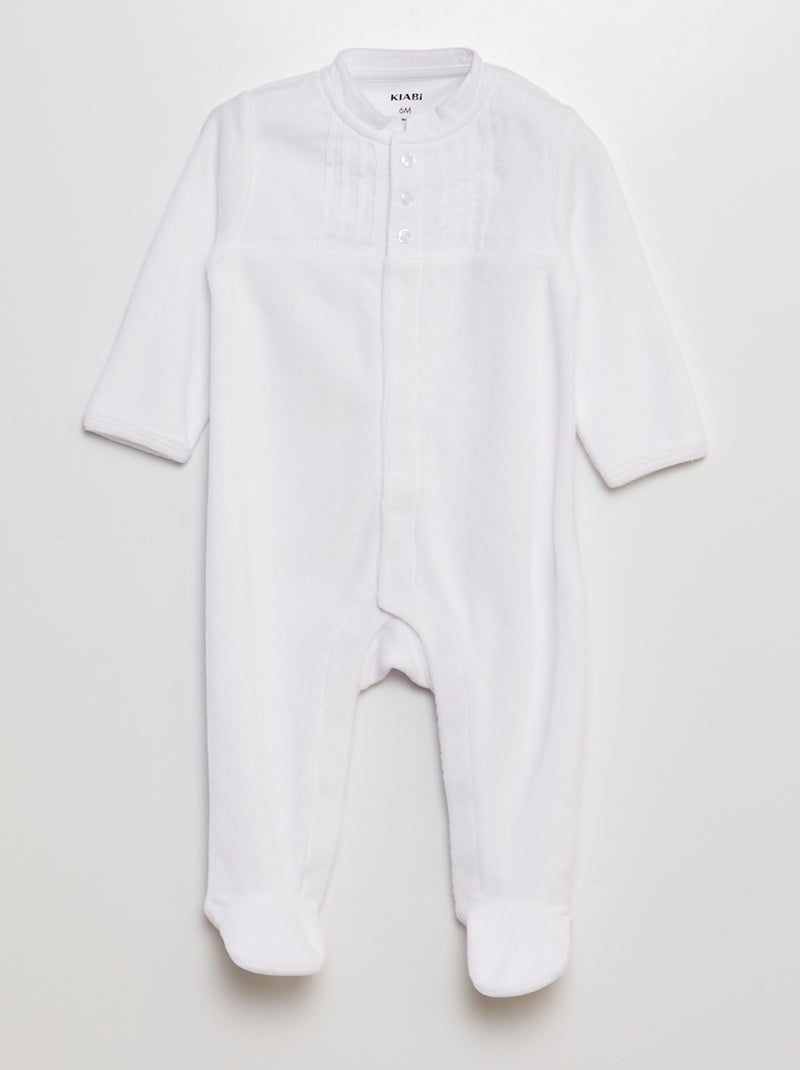 Pyjama dors-bien en velours pour cérémonie blanc - Kiabi