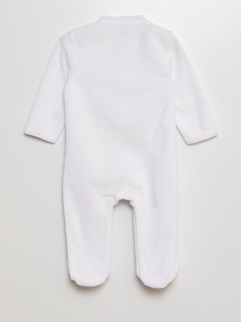 Pyjama dors-bien en velours pour cérémonie blanc - Kiabi