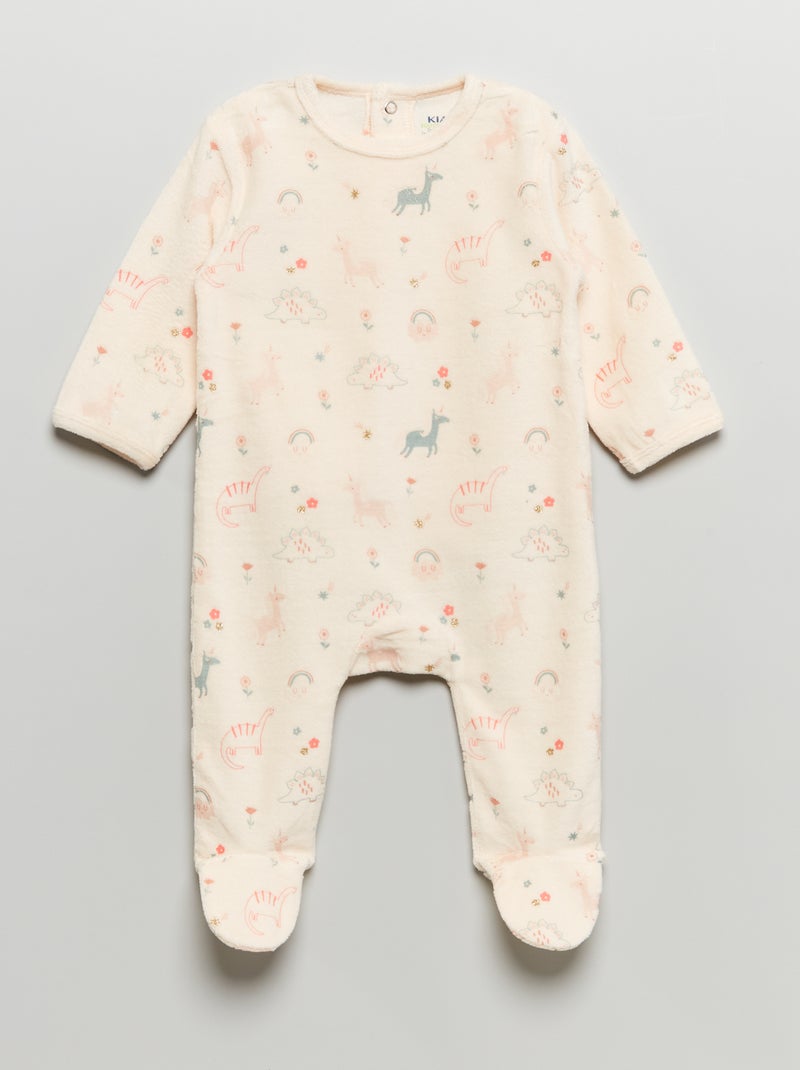 Pyjama dors-bien en velours Rose clair - Kiabi