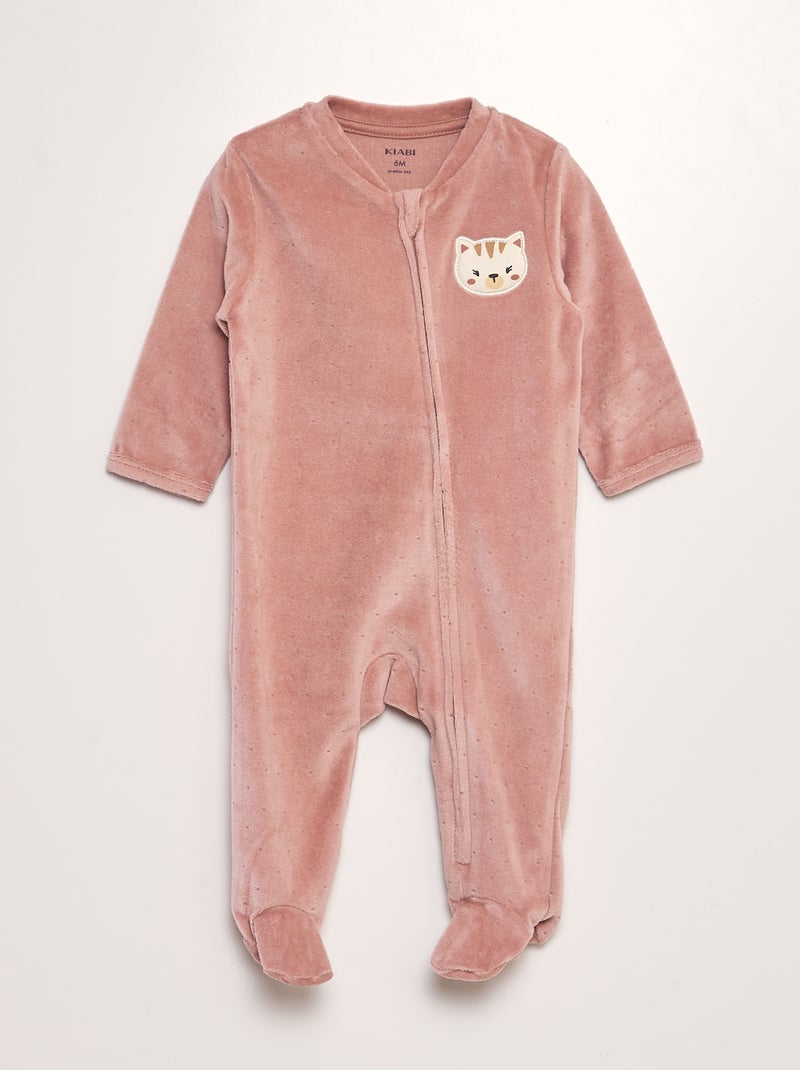 Pyjama dors-bien en velours Rose foncé - Kiabi