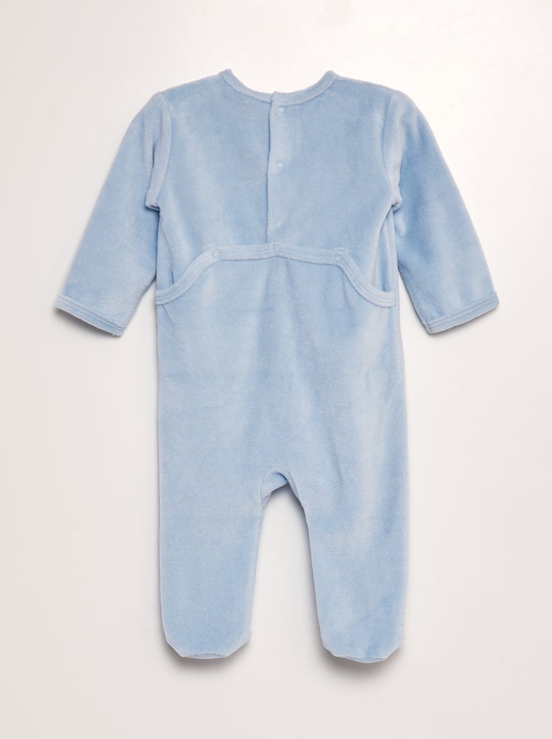 Pyjama Dors-bien en velours 'Tchoupi' Bleu - Kiabi