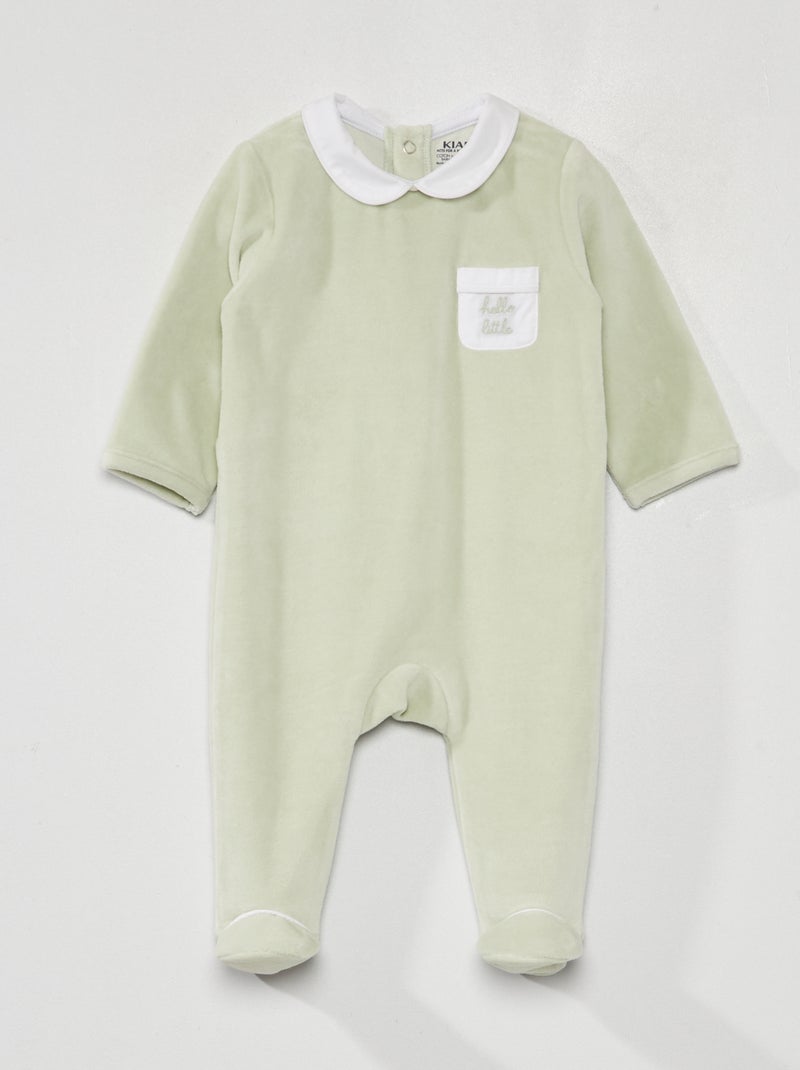 Pyjama dors-bien en velours Vert - Kiabi