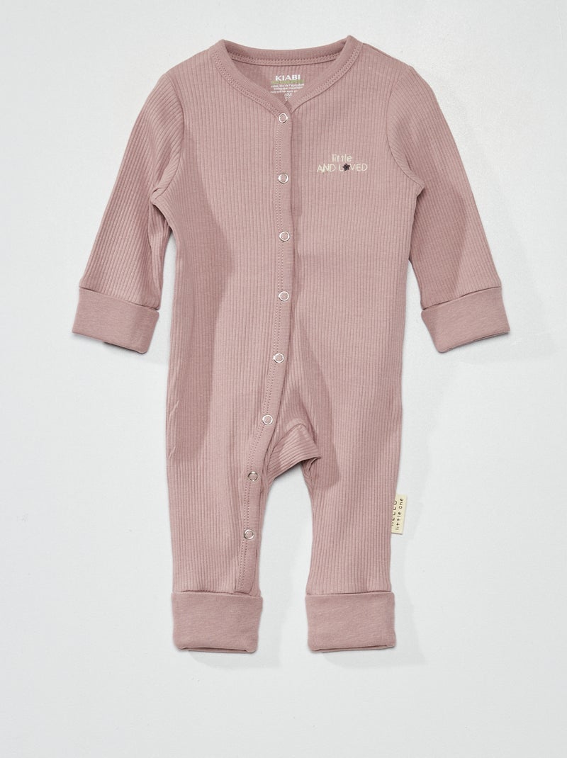 Pyjama dors-bien évolutif avec revers chevilles et poignets Violet - Kiabi