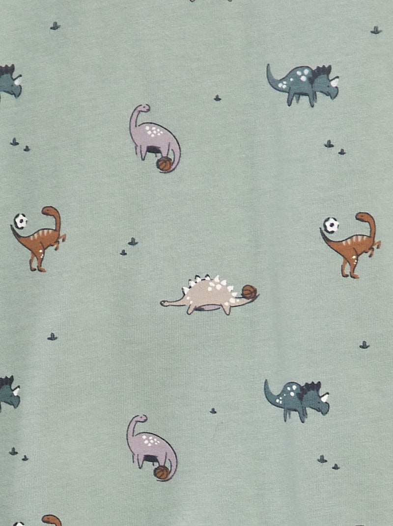 Pyjama dors-bien imprimé avec pieds Vert dino - Kiabi