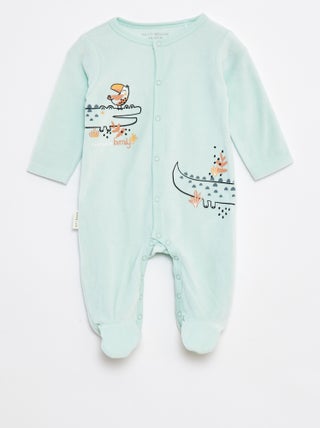 Pyjama dors bien imprimé en velours avec pieds
