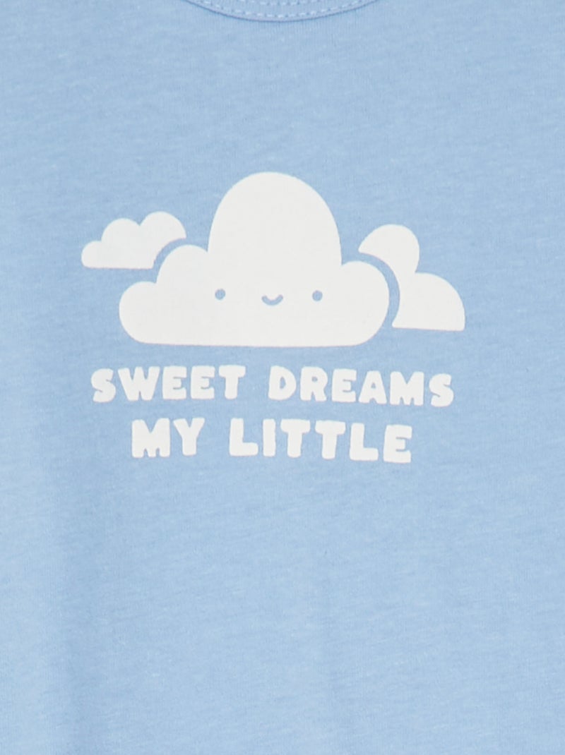 Pyjama dors bien léger avec pieds BLEU - Kiabi